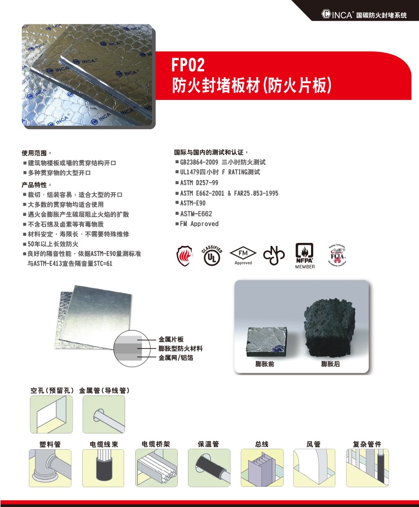 FP02 防火片板 (防火封堵板材)